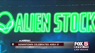 Festivalgoers party at Alien Stock in downtown Las Vegas