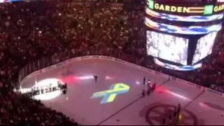 Bruins fans Sing National Anthem 4/17 in 1st Boston Sporting event since the Boston Marathon Bombing