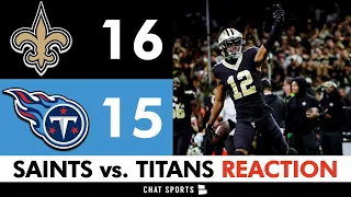 Saints INSTANT Reaction & News After 16-15 Win vs Titans: Derek Carr, Marshon Lattimore, Chris Olave