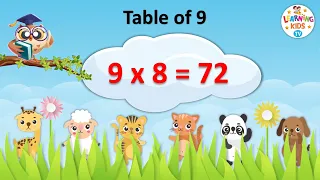 Table of 9 | Multiplication Tables for Kids | 9 ka Pahada | Maths Tables | Learning Kids TV