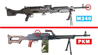 US M240 vs Russian PKM Machine Gun - Which would Win ? | Guns Comparison #military