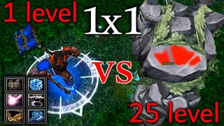 1 Level Full item Axe vs 25 Level Tiny Who Will Beat?