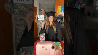 Military husband surprises his wife at her graduation party 🥹