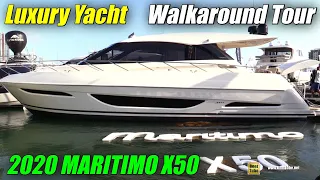2020 Maritimo X50 Luxury Yacht - Walkaround Tour - 2020 Miami Yacht Show