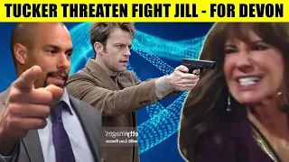 CBS Y&R Spoilers Shock: Tucker threatens to attack Jill - defending his son's rights at Chancellor