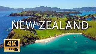 FLYING OVER NEW ZEALAND (4K UHD) - Расслабляющая музыка с потрясающе красивой природой(4K Video UHD)