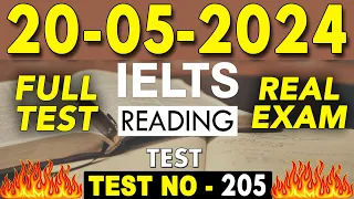 IELTS Reading Test 2024 with Answers | 20.05.2024 | Test No - 205