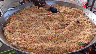 Giant Pot Make Paella For 100 People - Taiwanese Street Food