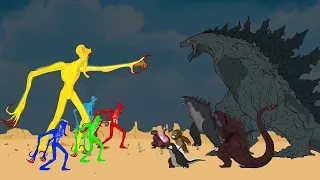 Evolution of GODZILLA - SHIN - KONG vs Evolution of SCP-096 ALL COLORS | Godzilla & SCP-096 Cartoons