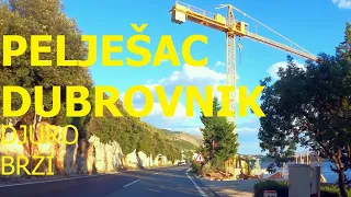 Pelješac - Dubrovnik, Dalmatia, Croatia, driving by car, state road D8, September 2023