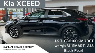 Kia XCEED [1.5 T-GDI 160KM 7DCT] wersja M+SMART+A18 w kolorze Black Pearl | 4K