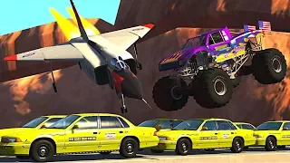 BeamNG.drive - Monster Truck stunts, jumps, crashes, crushing cars, fails #8