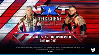 Cody Rhodes vs Bronson Reed. Great American Bash. WWE 2K24