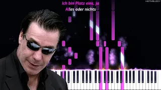 LINDEMANN - Platz Eins | Piano Instrumental Cover | Karaoke, Lyrics