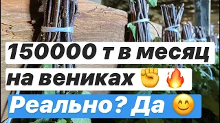 Как заработать 150000 в месяц в деревне|Производство Веников| корпоратив в деревне