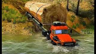 GIANT LOGGING TRUCKS & HEAVY EQUIPMENT FAILS EXTREME DRIVERS ON CROSSING RIVER OFF ROAD