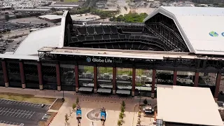 Drone footage shows Globe Life Field from above