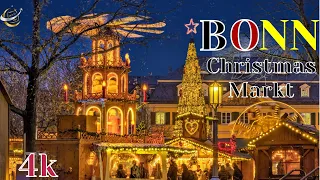 Bonn Germany 🇩🇪 wonderful ￼Christmas Market ￼🎄Walk in 2023 🎄✨ _ 4K HDR