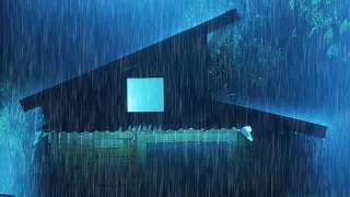 Heavy Thunderstorm & Rain | Night Rainstorm & Very Strong Thunder on Metal Roof | Sleep Fast, Relax