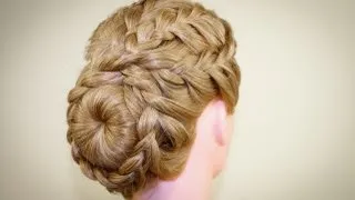 Прическа из косичек в стиле "Ретро". Hairstyle of Braids "Retro style"