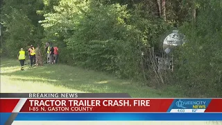 1 killed in fiery tractor-trailer crash on I-85 North