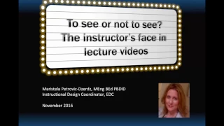 To see or not to see? The instructor’s face in lecture videos