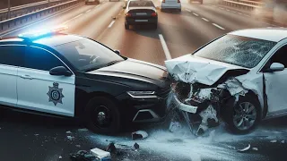 Acidentes de carro: "Sem as manha" (FUGA da Polícia) #17 - BeamNG Drive