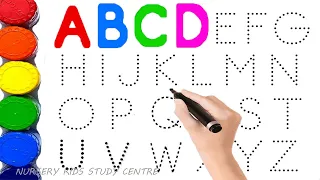 Collection of uppercase & lowercase alphabet dotted lines, A -Z Alphabet, ABCD alphabet nursery kids