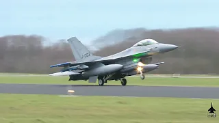 F16 start en landing 313 Sqn Volkel 20 02 2020