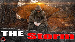 Can I Survive the Night? - 🌧️ 💨 - Heavy Rain & Strong Winds Rips my Tarp Out of the Ground