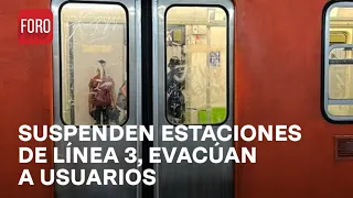 Línea 3 Metro CDMX: Evacúan a usuarios por las vías - Hora 21
