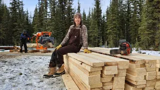 Milling Logs into Lumber | Rough Cut 2x6 for the Shop Walls