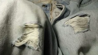 DIY.Как сделать дырки на джинсах правильно.ジーンズに穴を開ける方法,How to make holes on jeans correctly