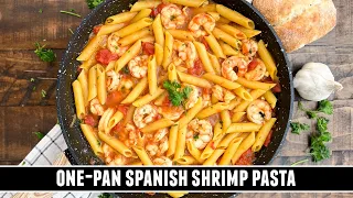 Spanish Shrimp & Saffron Pasta | Easy ONE-PAN 20 Minute Recipe