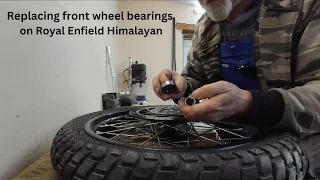 Replacing front wheel bearings on a Royal Enfield Himalayan #royalenfield #himalayanriders