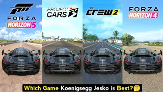 Koenigsegg Jesko Comparison - Forza Horizon 5, Project Cars 3, The Crew 2, Forza Horizon 4