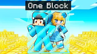LOCKED on ONE LUCKY BLOCK With CRAZY FAN GIRL!