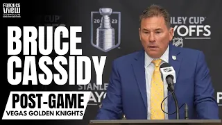 Bruce Cassidy Reacts to Vegas Golden Knights Series Win vs. Edmonton Oilers & Jack Eichel Impact