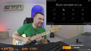 Guitar Playthrough на стриме в прямом эфире. Импровизация на гитаре и на басу под аккомпанемент.