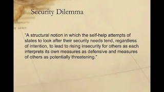 The Security Dilemma