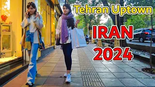 IRAN 2024 - Walking tour in the Uptown of Tehran, Vanak St - Vlog 4k
