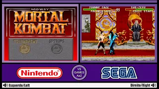 Mortal Kombat (Super Nintendo VS Sega Genesis)Ao Vivo Comparison Gameplay