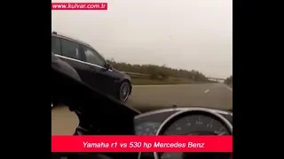 Yamaha R1 vs 530 hp Mercedes Benz