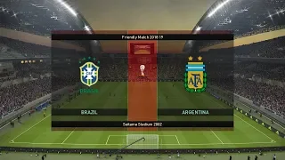 BRAZIL VS ARGENTINA FRIENDLY 2018 HD ALL GOALS - PES 2019 Gameplay PC