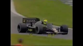 Ayrton Senna dancing with his Lotus. Senna voando em Brands Hatch.