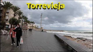 Torrevieja, Costa Blanca, Spain. Wintry Saturday Morning Promenade Walking Tour to playa del Cura 🇪🇸