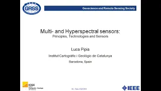 7. Sensores Multi e Hiper Espectrales: Principios, Tecnologías y Sensores