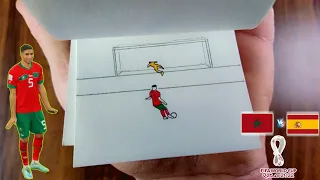 Ashraf Hakimi's goal to Spain | Football_flipbook | how to make flipbook