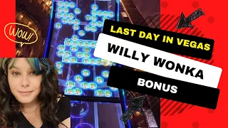 I Tried Playing a Willy Wonka Slots Machine FOR MY LAST DAY in Vegas and This is What Happened!