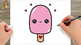 How to Draw Cute Ice Cream for Valentine's Day